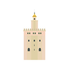 vector icon, Torre del Oro in Seville Spain