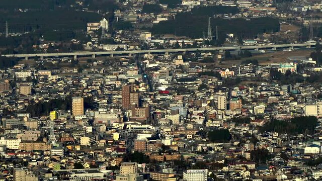 Aerial view of urban area of Japan