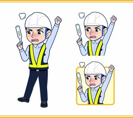 工事現場にいる誘導員