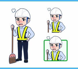 工事現場にいる誘導員