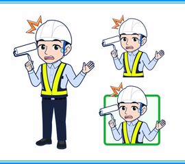 工事現場にいる誘導員