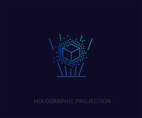 Unique holographic image concept. Symbol of virtual modeling and simulation. Futuristic technology. made of multiple dots, Modern signs, dotted symbols collection, exclusive icon for websites, Campaig