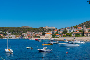 Cityscape of Hvar town in Croatia