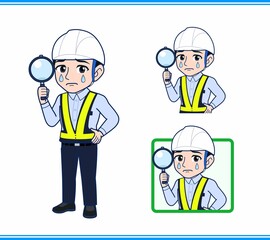 工事現場にいる誘導員