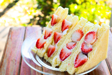 Strawberry cream sandwich ,Japanese style.