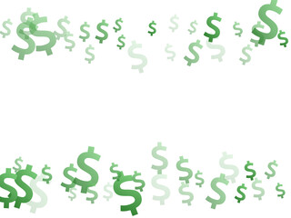 Green dollar icons scatter currency vector