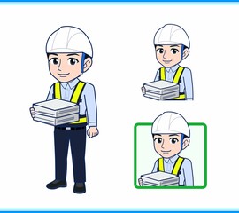 工事現場にいる誘導員