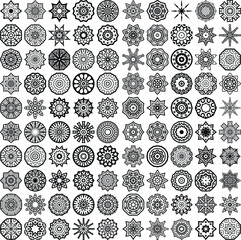 Hindu Mandala Circular Pattern	Pack - obrazy, fototapety, plakaty