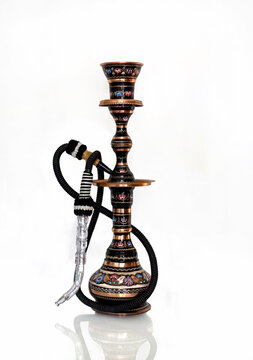 Copper hookah on a white background.