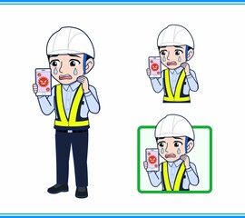 工事現場にいる誘導員
