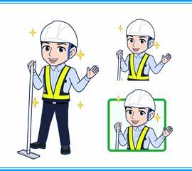 工事現場にいる誘導員