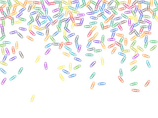 Stationary paperclips isolated on white background