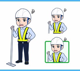 工事現場にいる誘導員