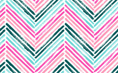 Brush stroke chevron zig zag seamless pattern.