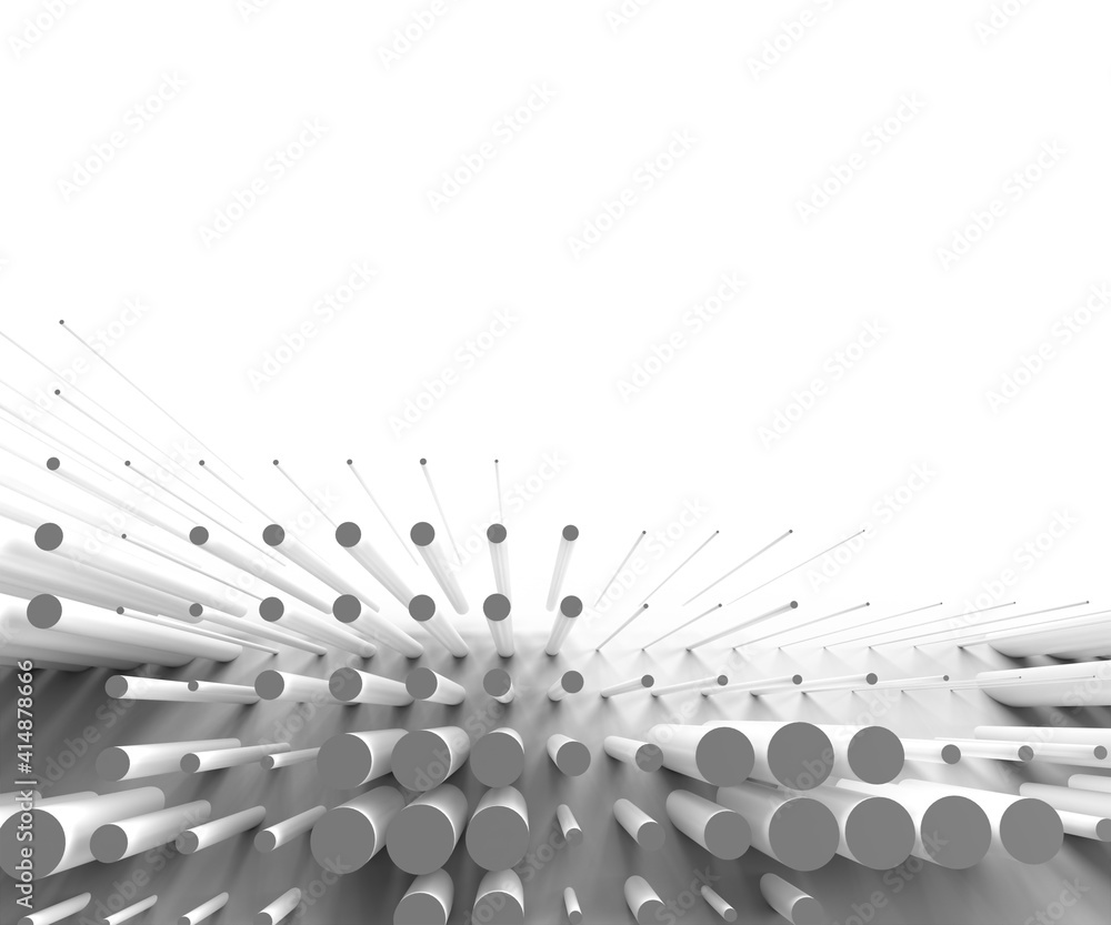 Poster abstract 3d rendering of geometric halftone background. 3d concept illustration.
