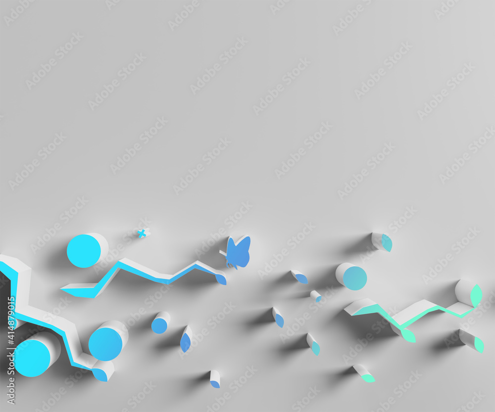 Poster 3d rendering abstract background. creative architectural concept.