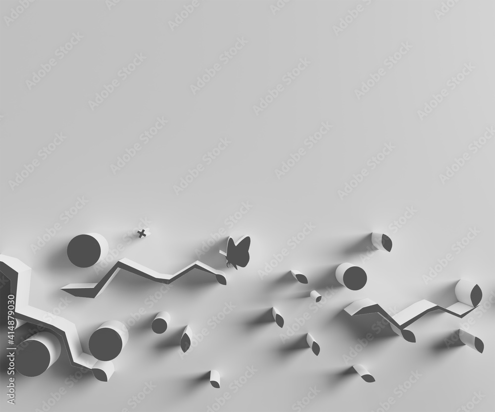 Aufkleber 3d rendering abstract background. creative architectural concept.