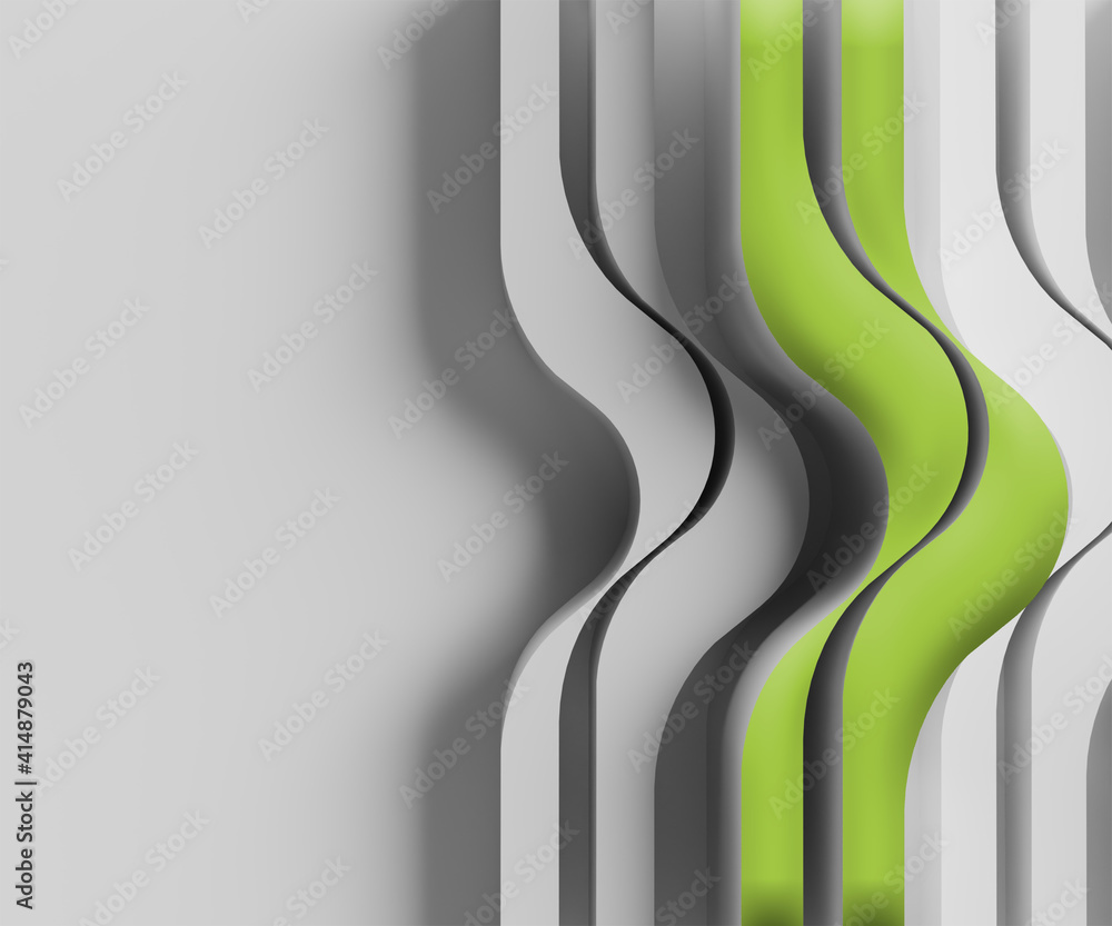 Poster 3d rendering abstract background with waves. creative architectural concept.