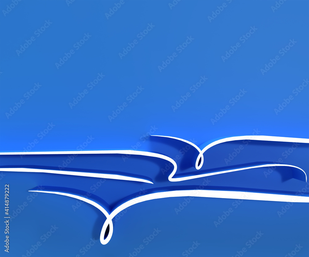 Poster 3d rendering abstract background with waves. creative architectural concept.