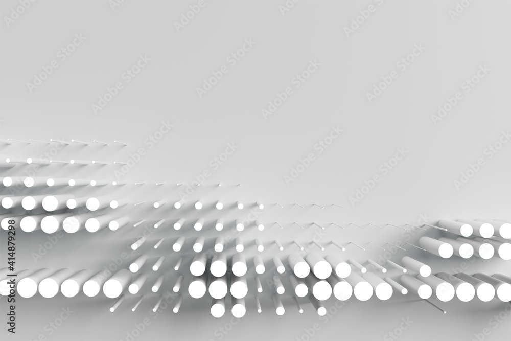 Poster abstract 3d rendering of geometric halftone background. 3d concept illustration.