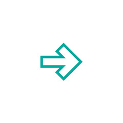 Blue line right squared arrow. Enter or log in icon. Sign in icon.