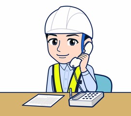 工事現場にいる誘導員