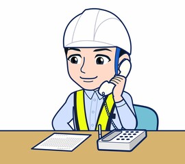 工事現場にいる誘導員