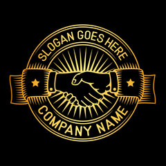 Handshake logo design template. Vector and illustration.