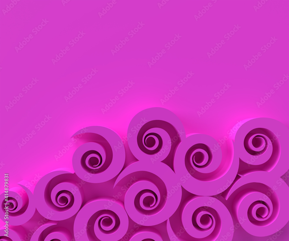 Poster 3d rendering abstract background with swirl waves pattern. creative architectural concept.