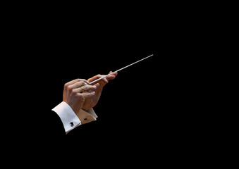  Conductor's hands on a black background