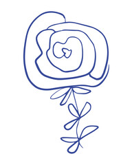 Abstract rose flower. Minimalism. Line art doodle. vector illustration