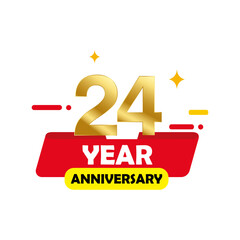 24 Year Anniversary celebration Vector Template Design Illustration