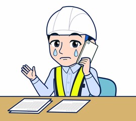 工事現場にいる誘導員