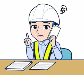 工事現場にいる誘導員