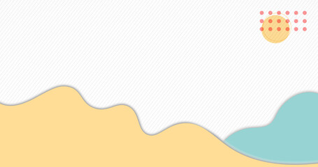 Trendy abstract art geometric background with flat shapes waves and stripes, minimalistic style. Vector 4K HD background for presentation or poster.