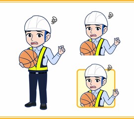 工事現場にいる誘導員