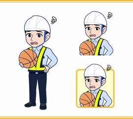 工事現場にいる誘導員