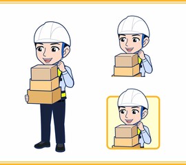 工事現場にいる誘導員