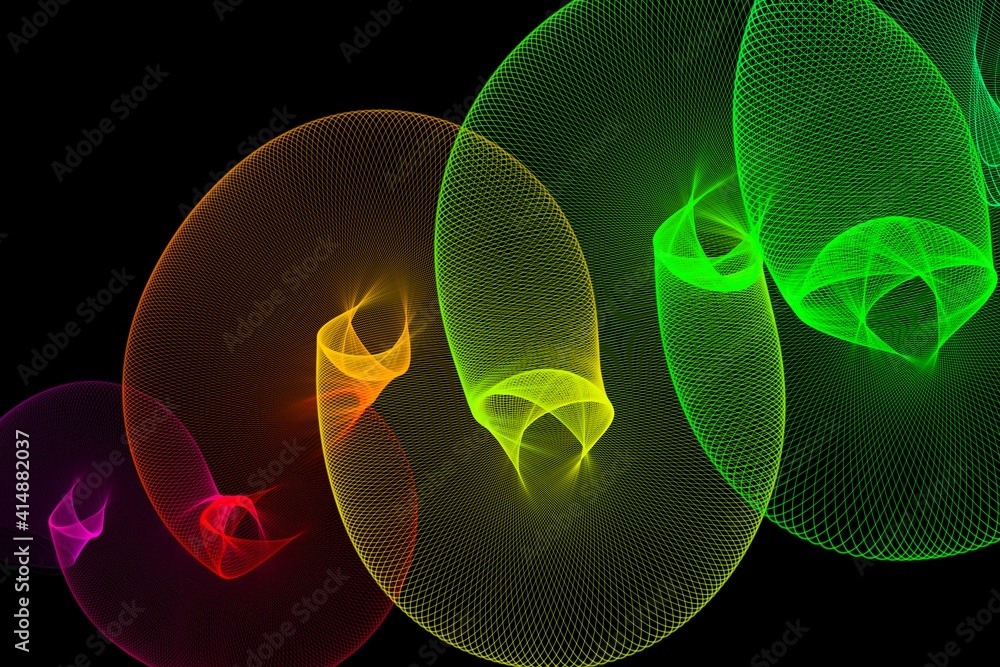Poster abstract line wave. futuristic background in light neon tone. modern surface design style. texture f