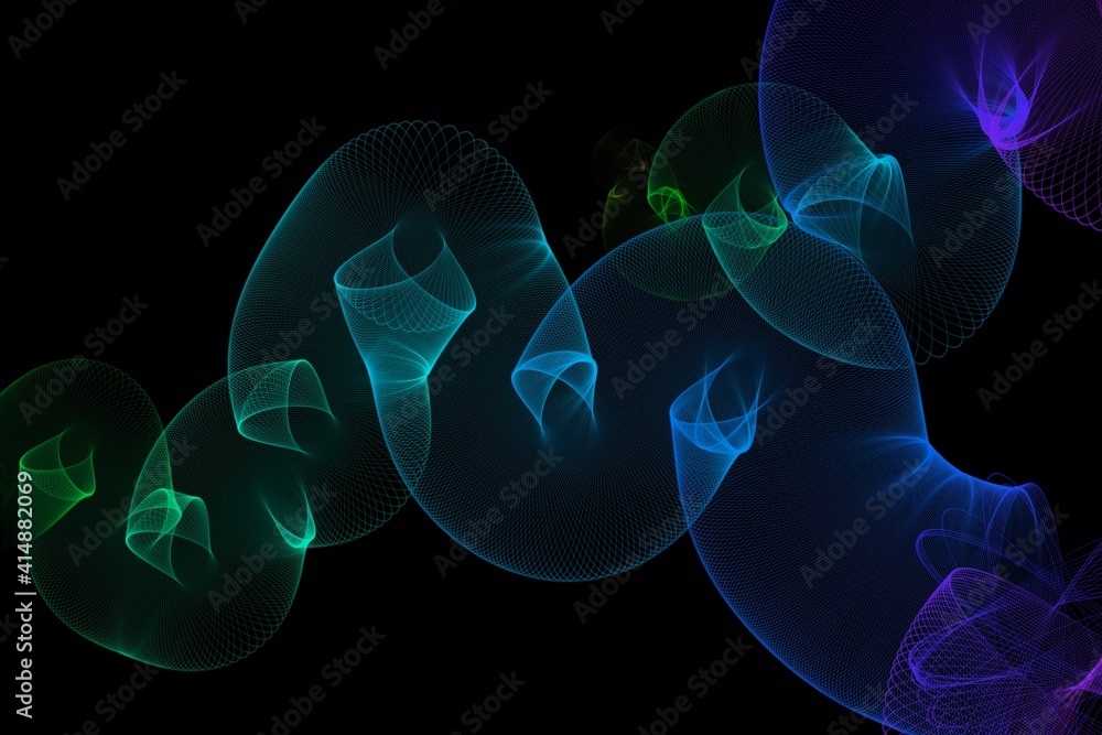 Poster abstract line wave. futuristic background in light neon tone. modern surface design style. texture f