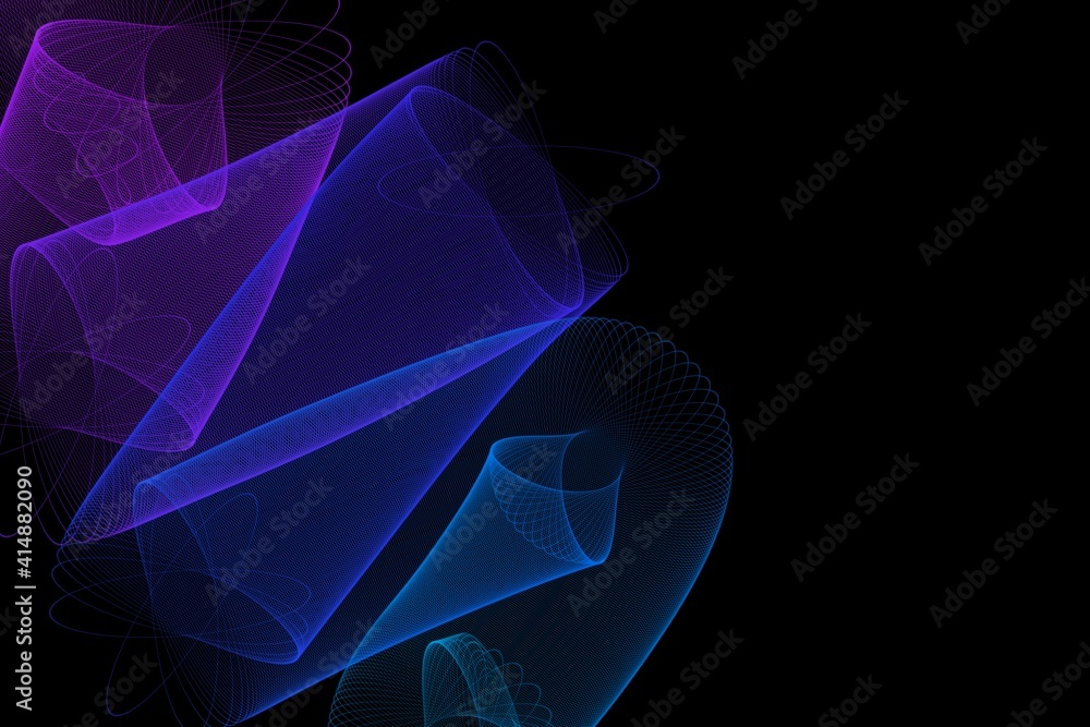Poster abstract line wave. futuristic background in light neon tone. modern surface design style. texture f