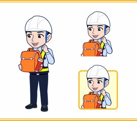 工事現場にいる誘導員