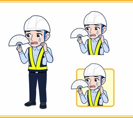 工事現場にいる誘導員