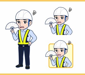 工事現場にいる誘導員