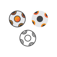 soccer ball ilustration design. soccer ball icon set isolated in white background. ready use vector.