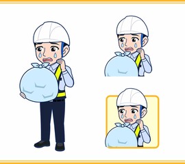 工事現場にいる誘導員