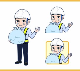 工事現場にいる誘導員