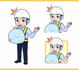 工事現場にいる誘導員