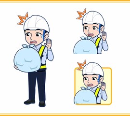 工事現場にいる誘導員