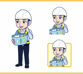 工事現場にいる誘導員